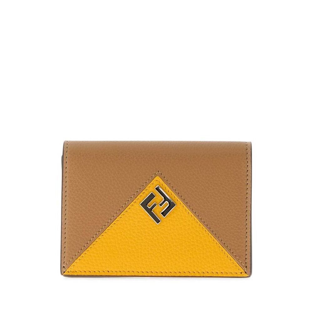 Fendi Men Beige Leather Card Holder
